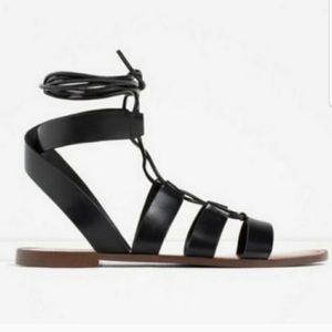 Black Zara lace up Gladiator sandal